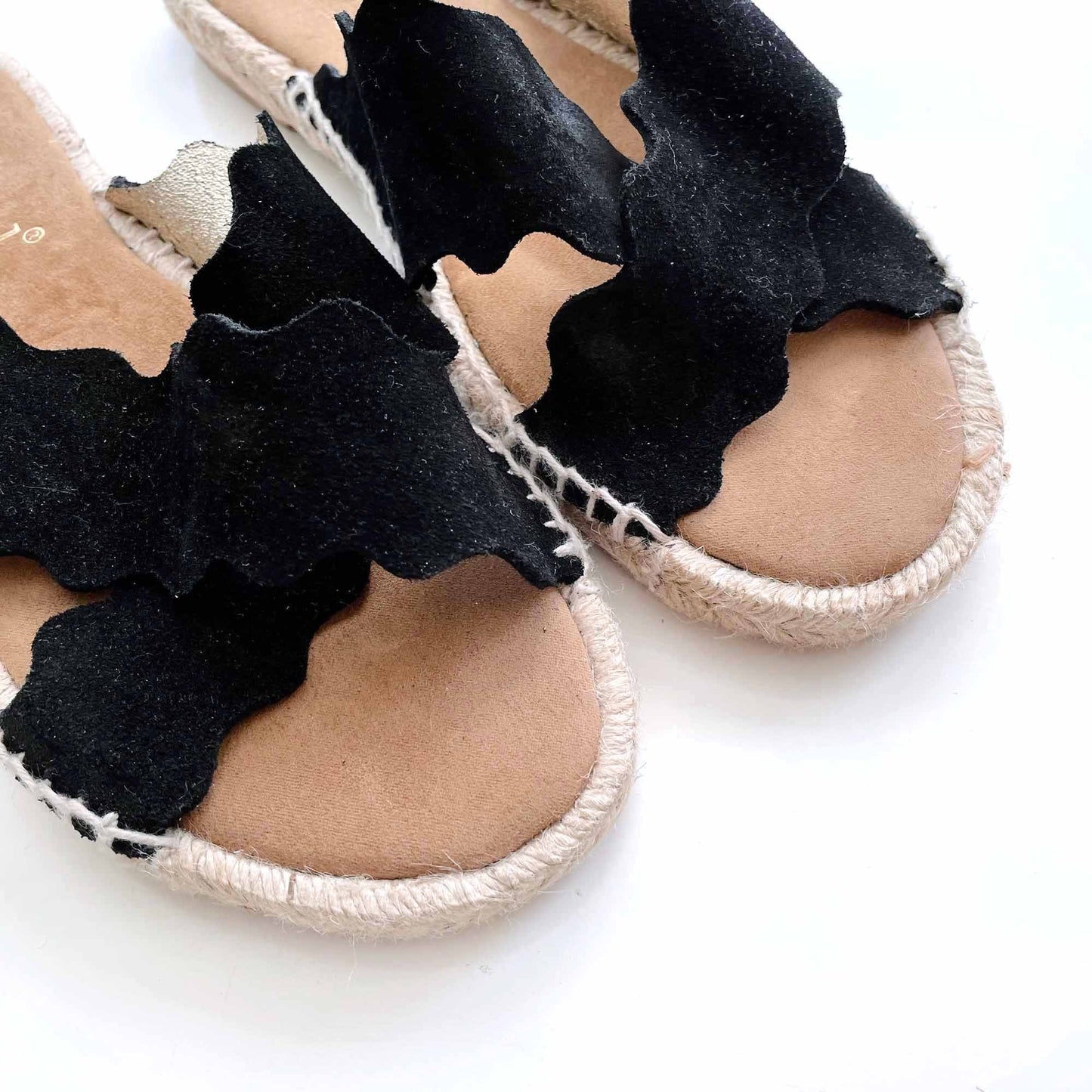 maypol suede criss-cross espadrilles sandals - size 40