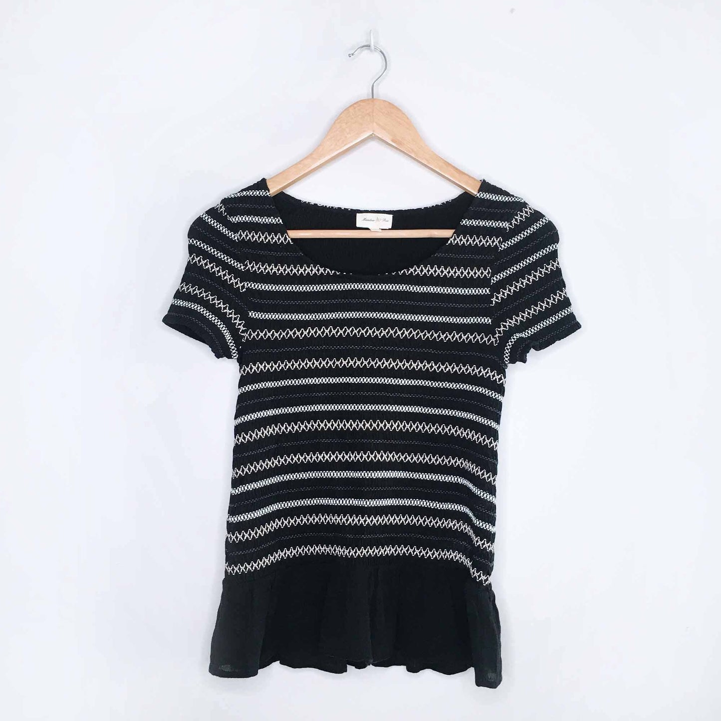 Meadow Rue smocked peplum tee - size Small