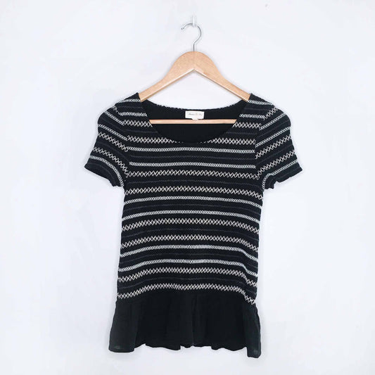 Meadow Rue smocked peplum tee - size Small