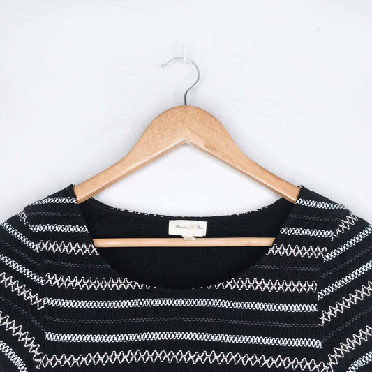 Meadow Rue smocked peplum tee - size Small