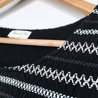 Meadow Rue smocked peplum tee - size Small