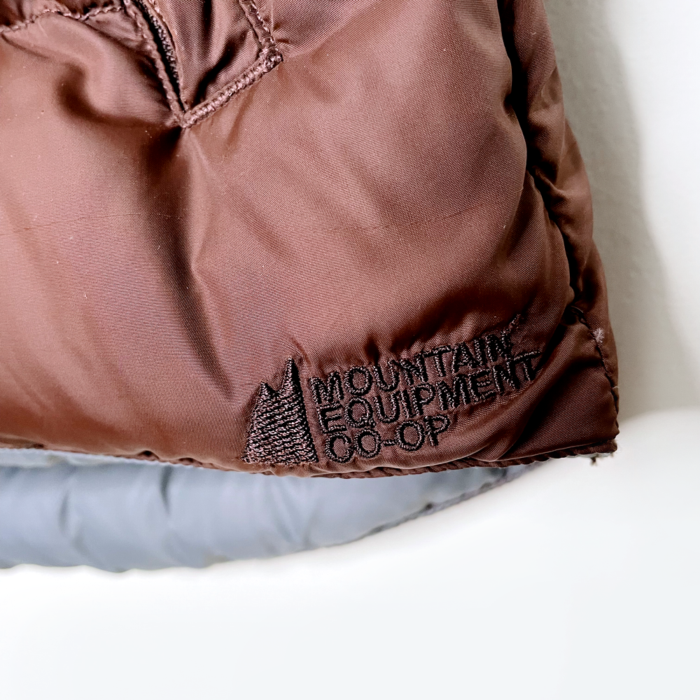 mec mountain equipment co-op brown down puffer vest - size large