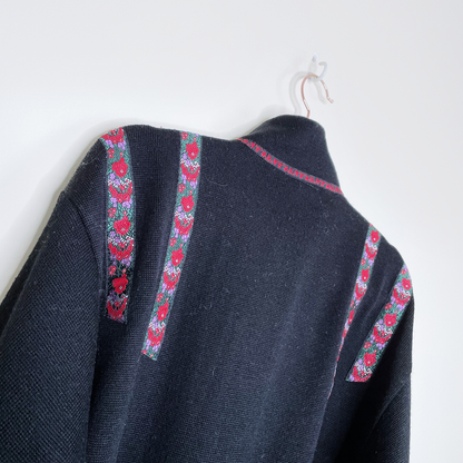 vintage 70s meister ski 1/4 zip wool-blend sweater - size small