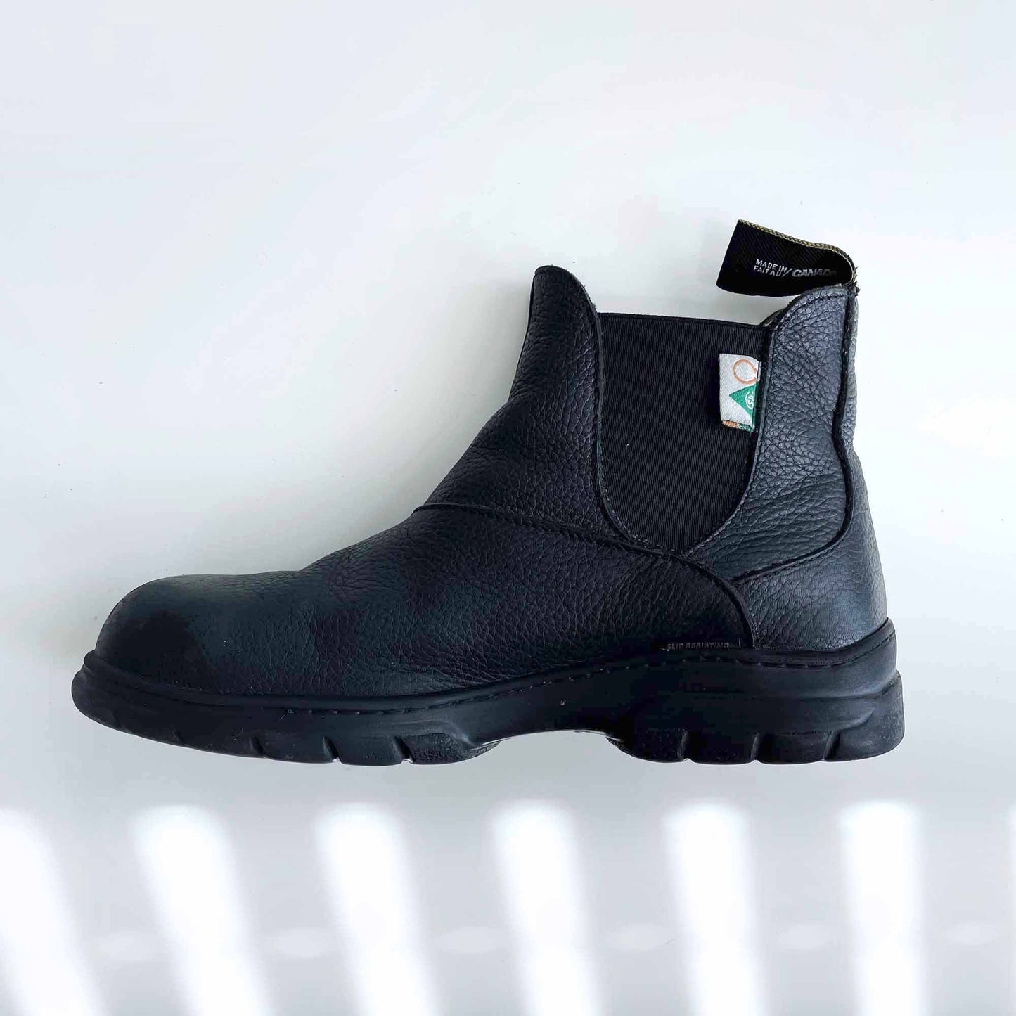 mellow walk black leather quentin maddy chelsea work boots - size 6.5