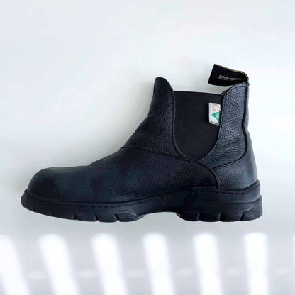 mellow walk black leather quentin maddy chelsea work boots - size 6.5