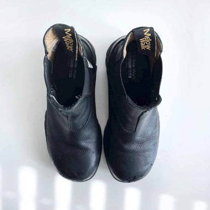 mellow walk black leather quentin maddy chelsea work boots - size 6.5