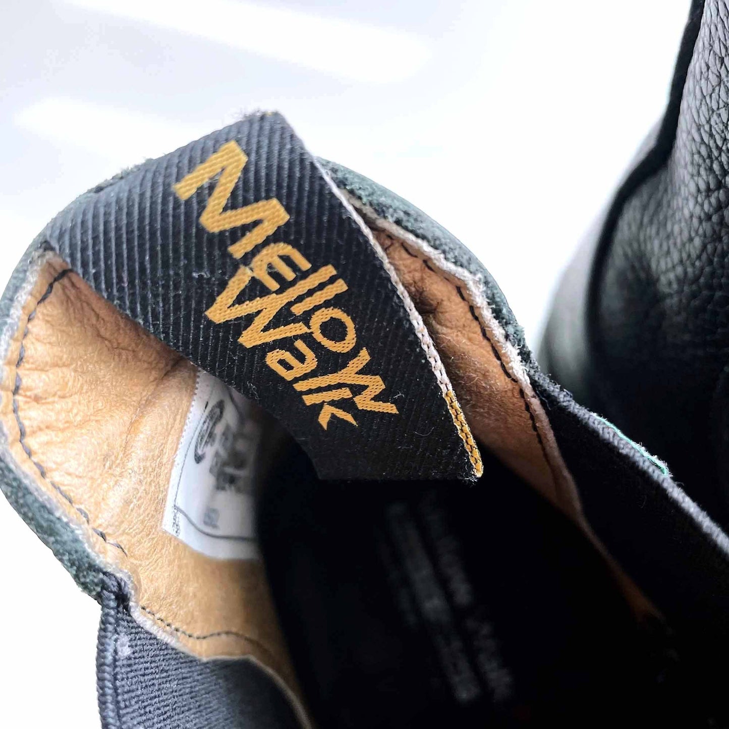 mellow walk black leather quentin maddy chelsea work boots - size 6.5