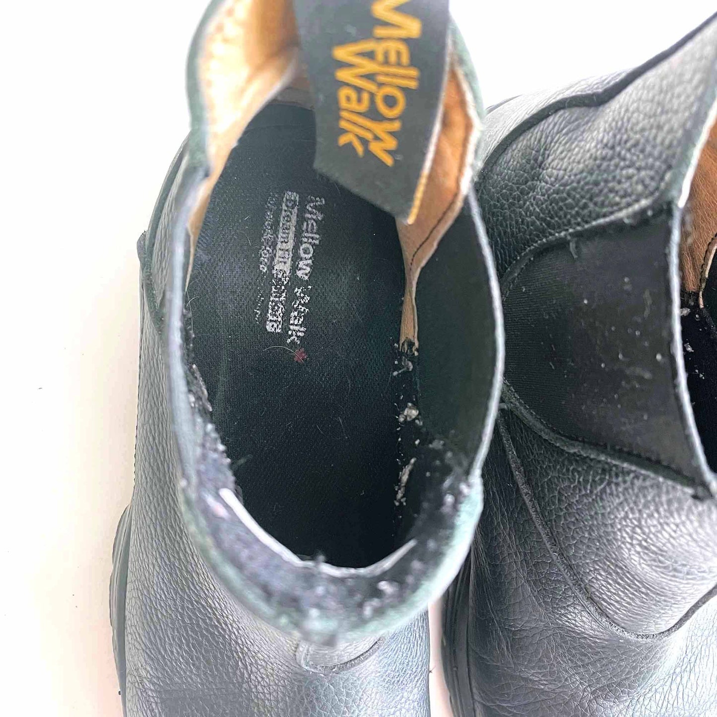 mellow walk black leather quentin maddy chelsea work boots - size 6.5