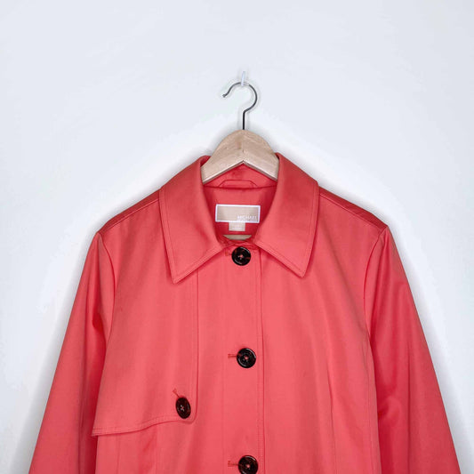 Michael Kors single breasted belted trench coat - size Large
