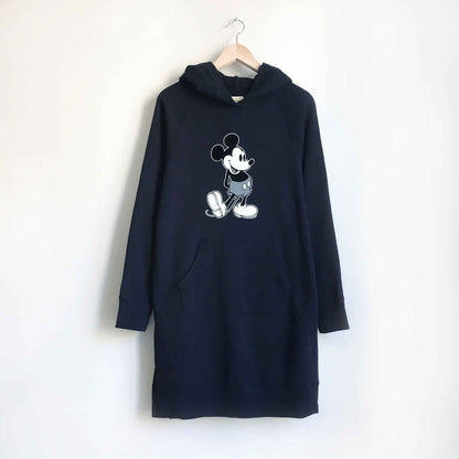 Uniqlo Mickey Stands hooded sweatshirt dress - size Large