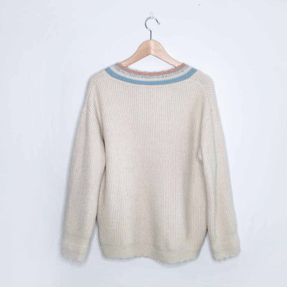 Mijor Style cashmere-blend v-neck sweater - size Medium