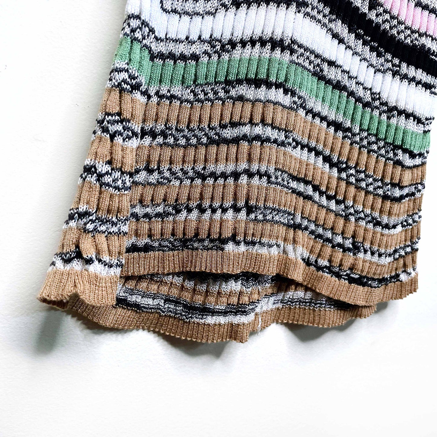 missoni striped v-neck long sleeve knit midi dress - size 4