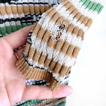 missoni striped v-neck long sleeve knit midi dress - size 4