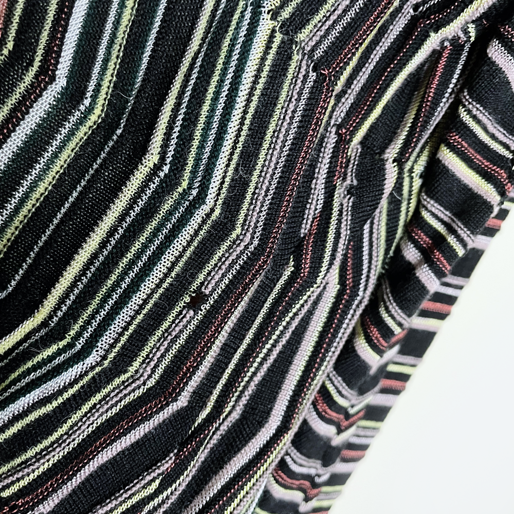 missoni multi colour stripe knit open cardigan - size 6