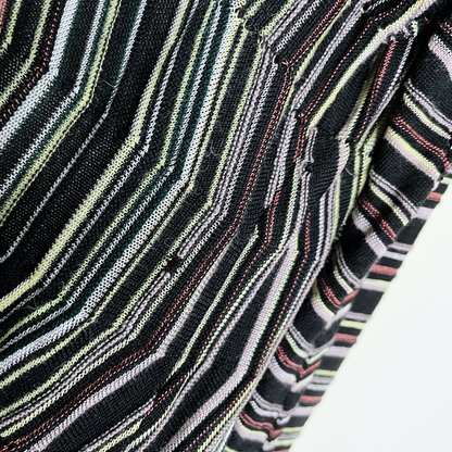 missoni multi colour stripe knit open cardigan - size 6