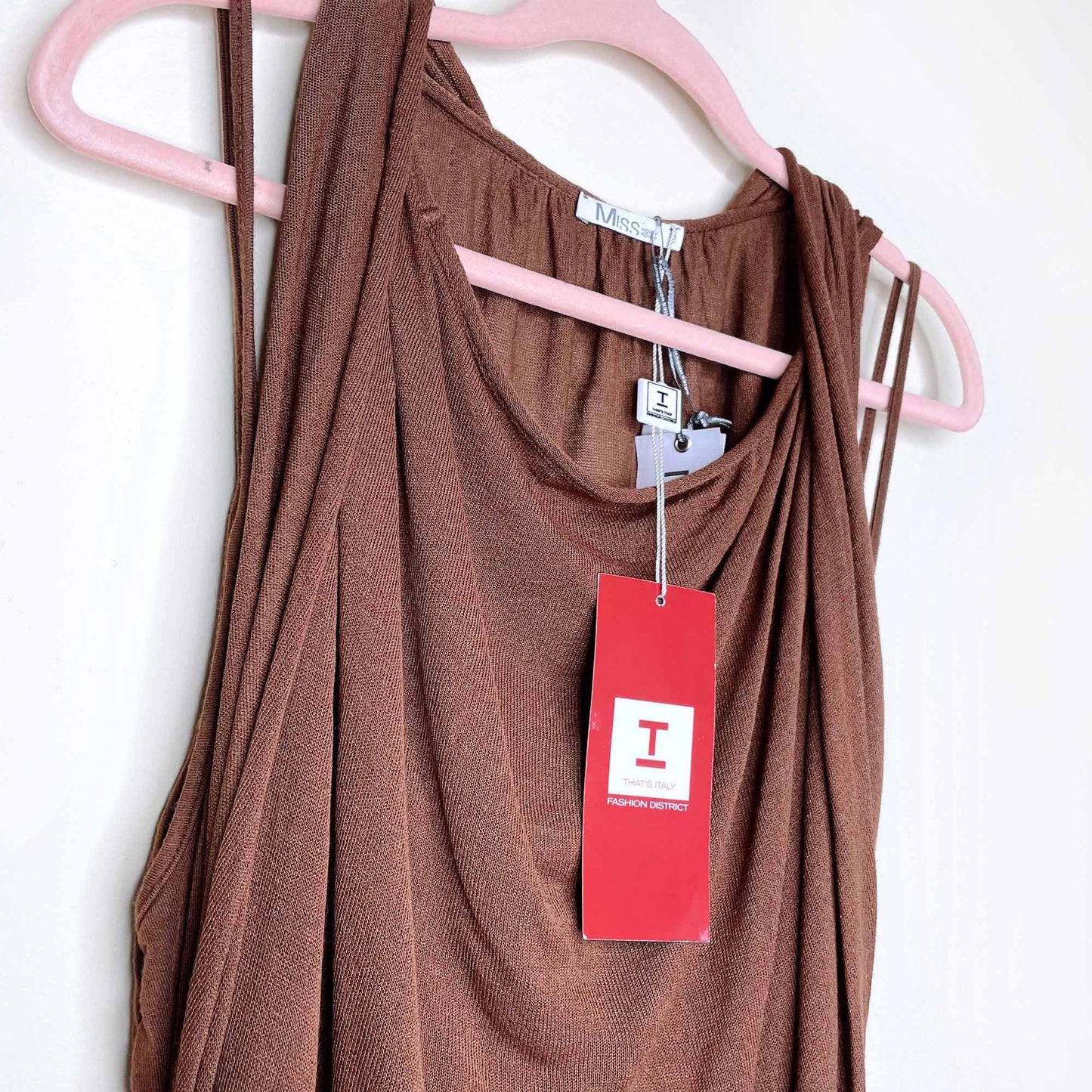 nwt miss money brown cacao dress - size large