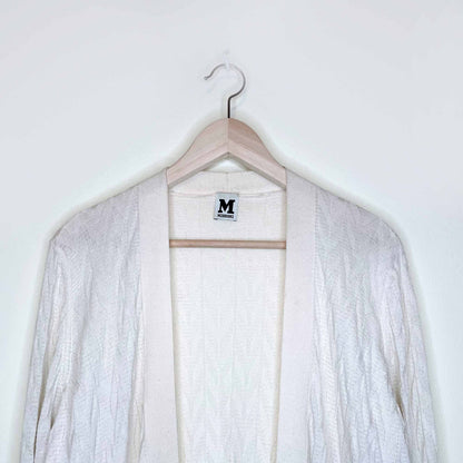 missoni wool-blend lurex cream open cardigan - size 46