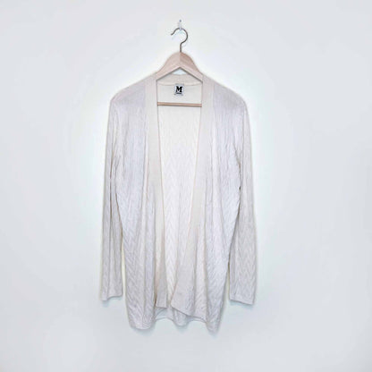 missoni wool-blend lurex cream open cardigan - size 46