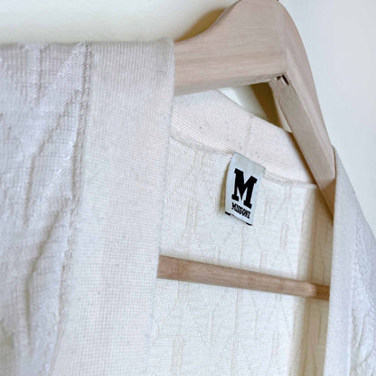 missoni wool-blend lurex cream open cardigan - size 46