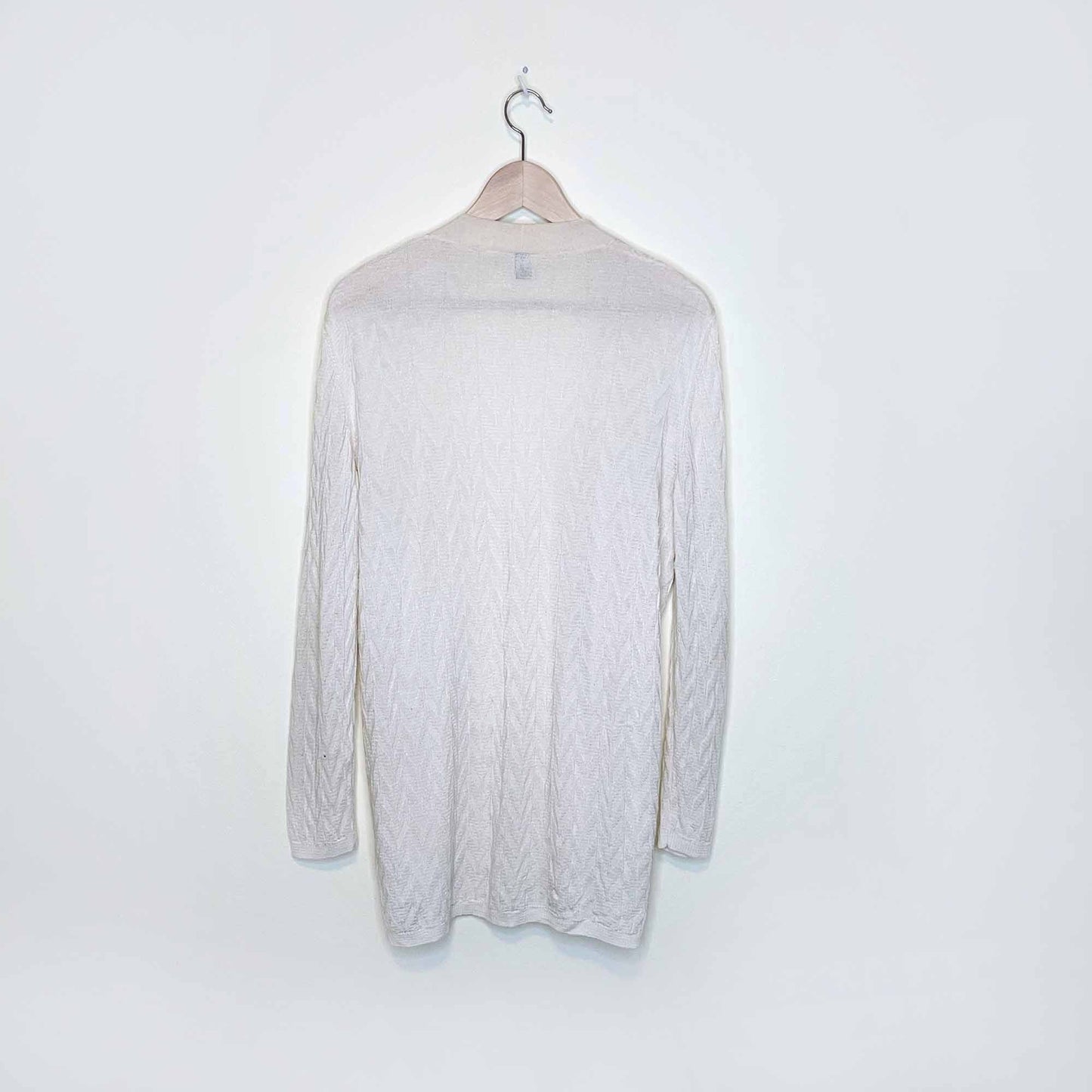 missoni wool-blend lurex cream open cardigan - size 46
