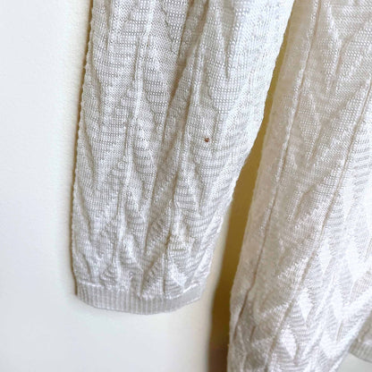 missoni wool-blend lurex cream open cardigan - size 46