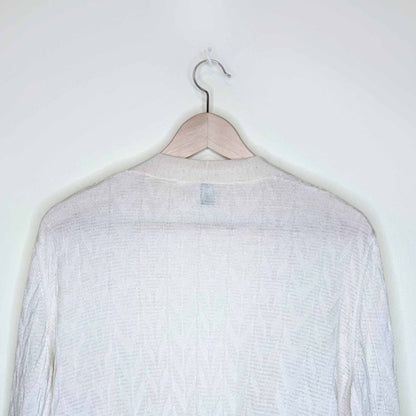 missoni wool-blend lurex cream open cardigan - size 46