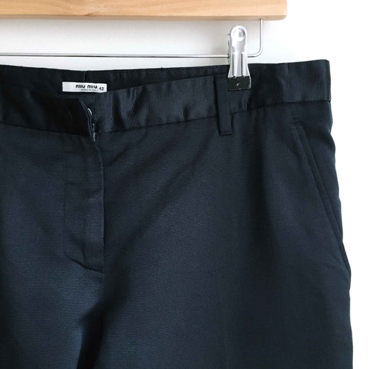 miu miu silk ribbed cropped trouser - size 42