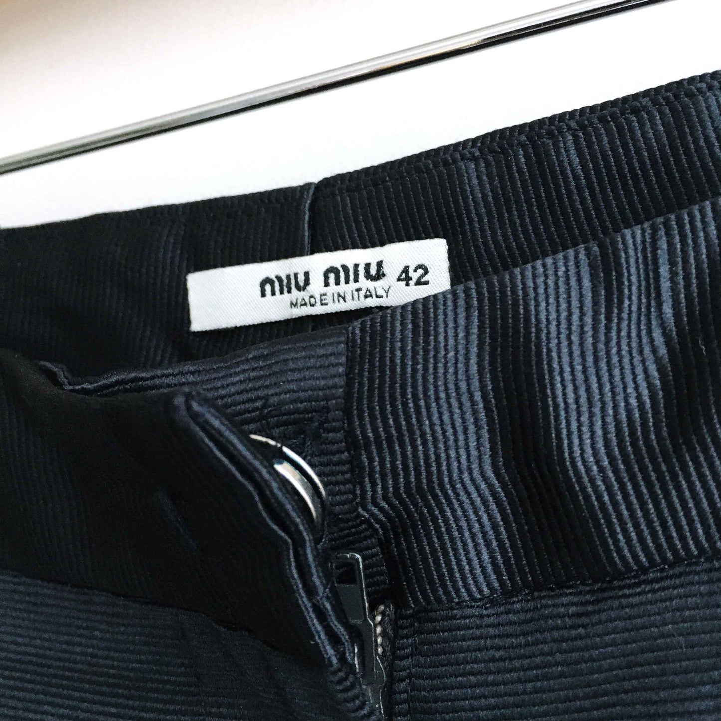 miu miu silk ribbed cropped trouser - size 42