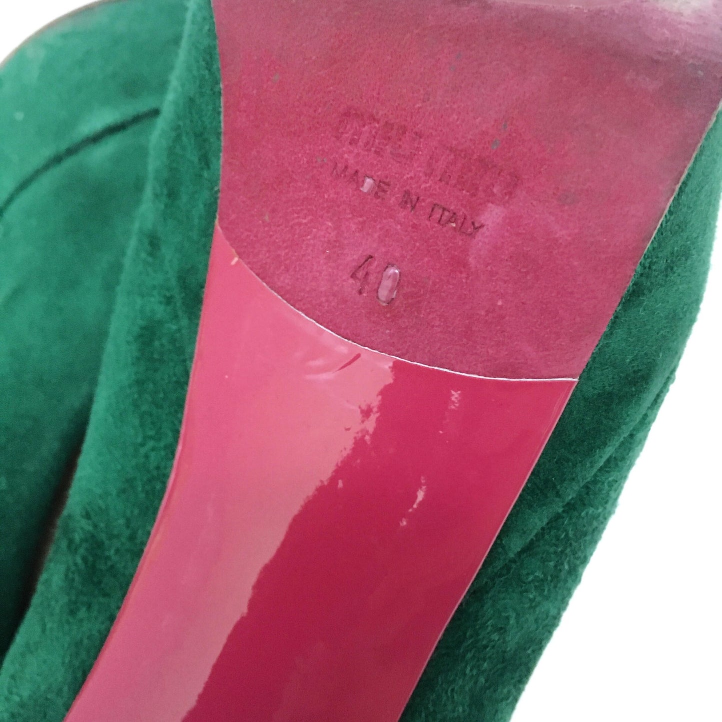 Miu Miu Green Suede On High Pumps - size 40