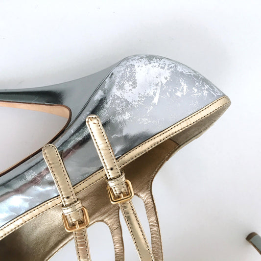 Miu Miu Metallic Capretto Pumps - size 41