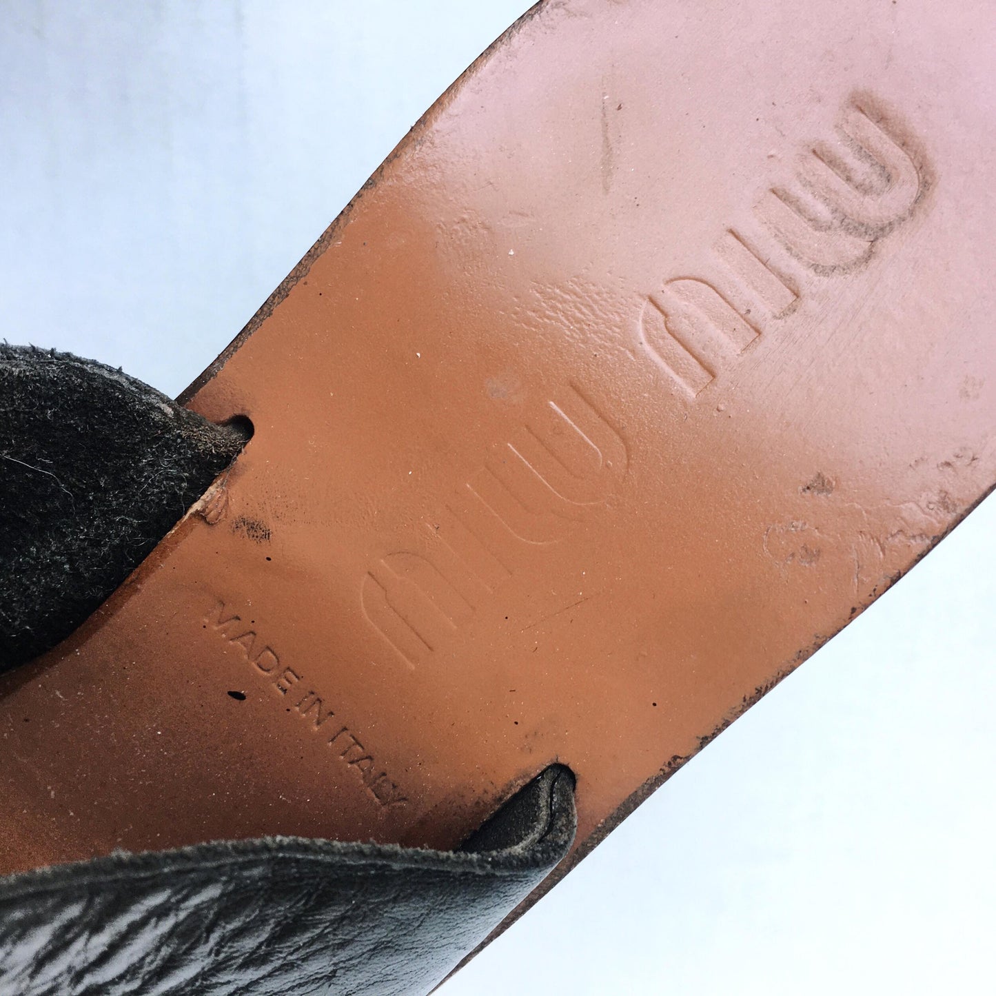 MIU MIU Suede Leather Wedge Mules Clog - size 37.5