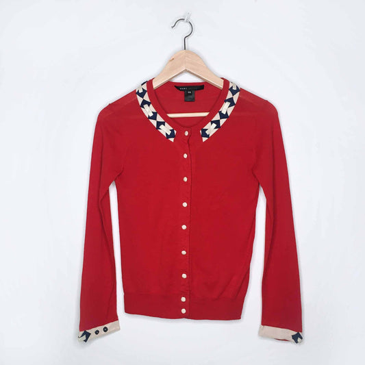 Marc Jacobs embellished trim cardigan sweater - size xs