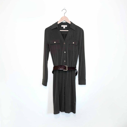 michael - michael kors belted shirt dress - size small