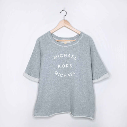 Michael Kors short sleeve raw edge sweatshirt - size Large
