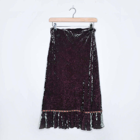 Vintage MNG Mango velvet heart midi skirt - size Small
