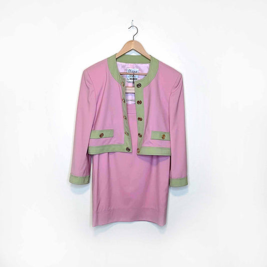 moschino cheap and chic retro mod inspired skirt suit set - size 12
