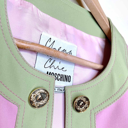 moschino cheap and chic retro mod inspired skirt suit set - size 12