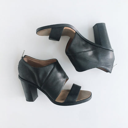 Modern Vintage Open Toe Booties - size 7/8