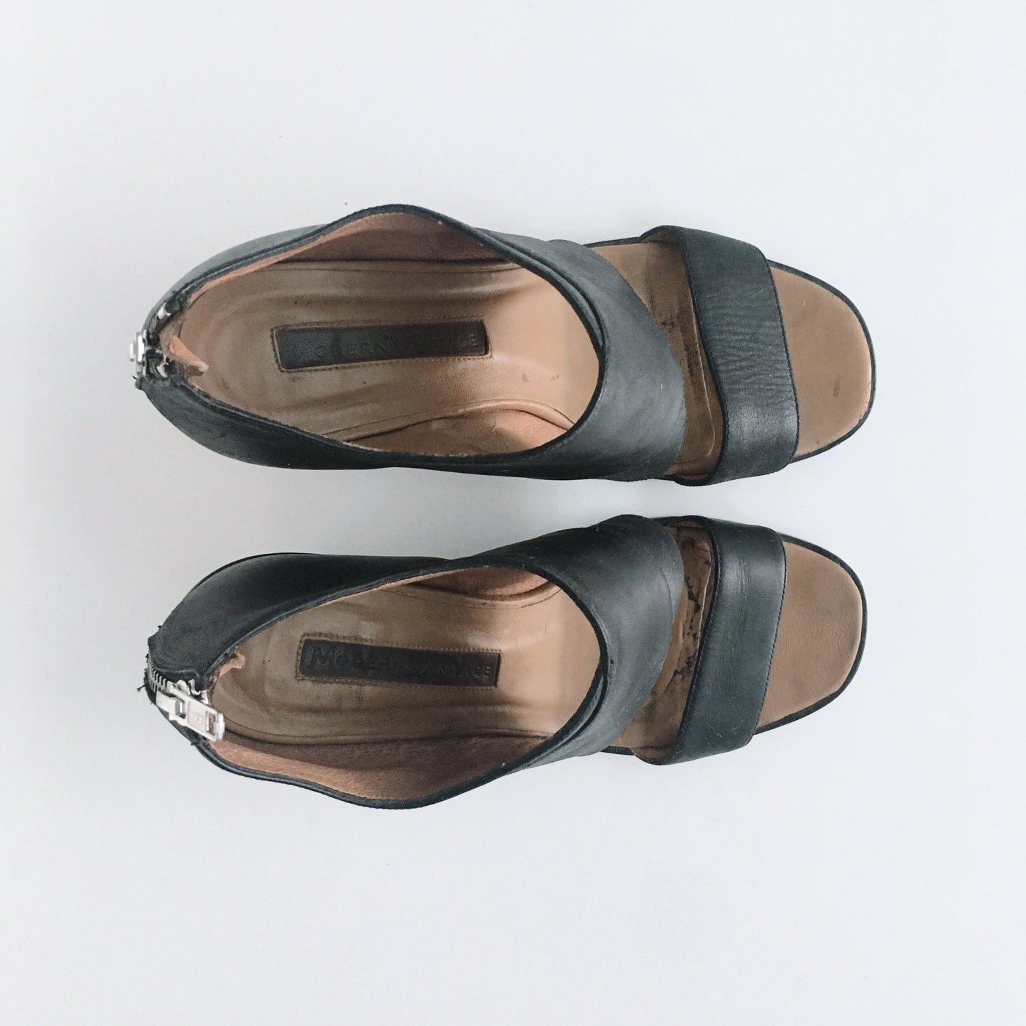 Modern Vintage Open Toe Booties - size 7/8