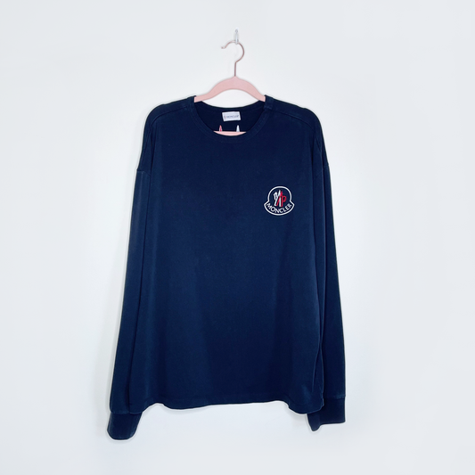 moncler x kith blue long sleeve tee - size large