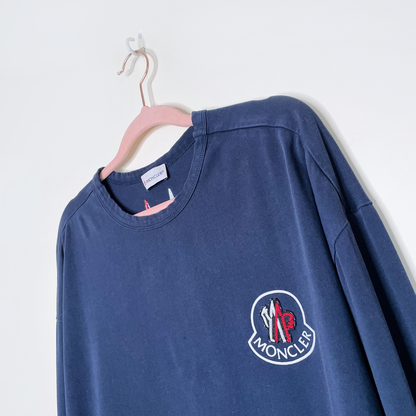 moncler x kith blue long sleeve tee - size large