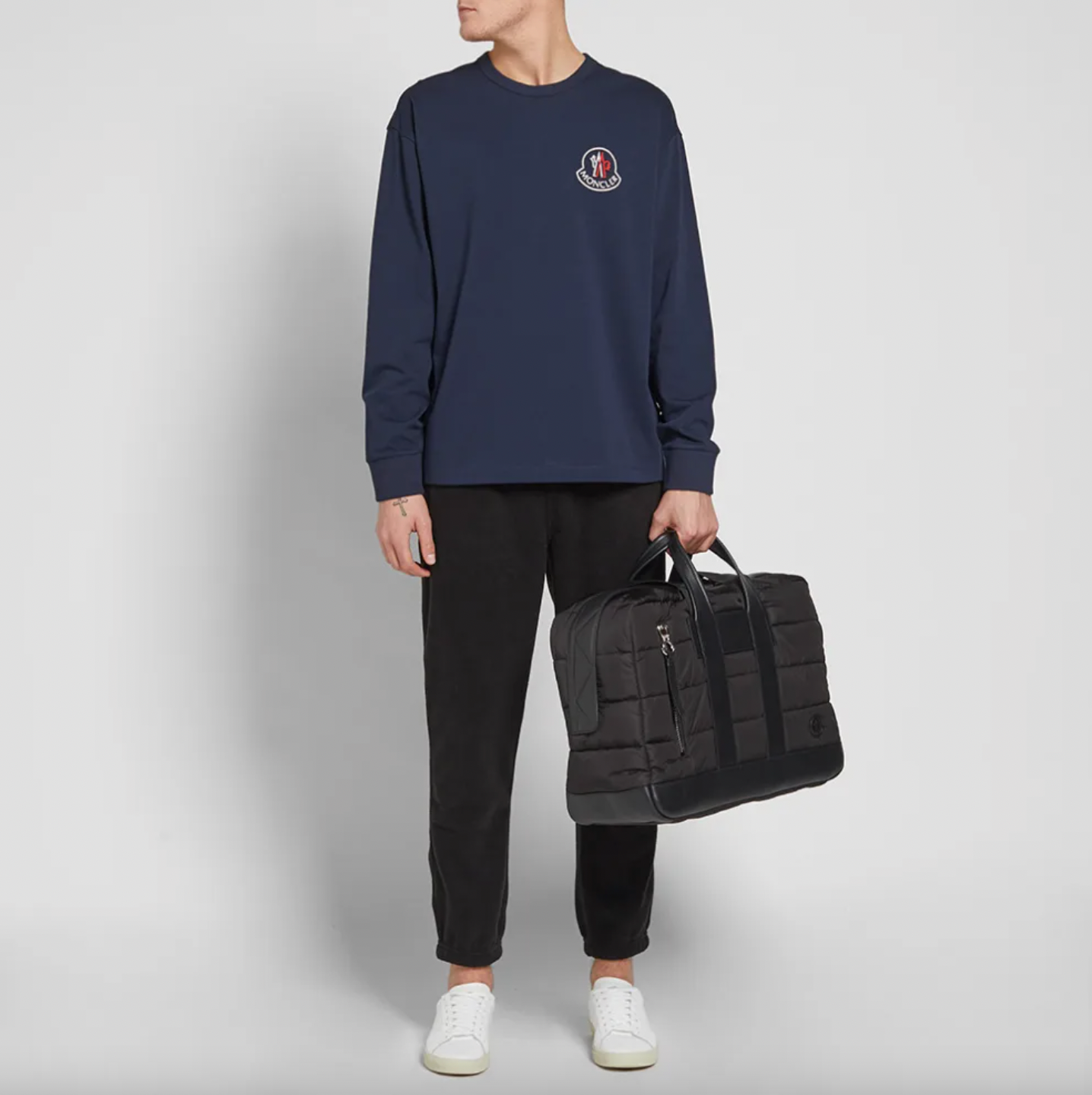 moncler x kith blue long sleeve tee - size large