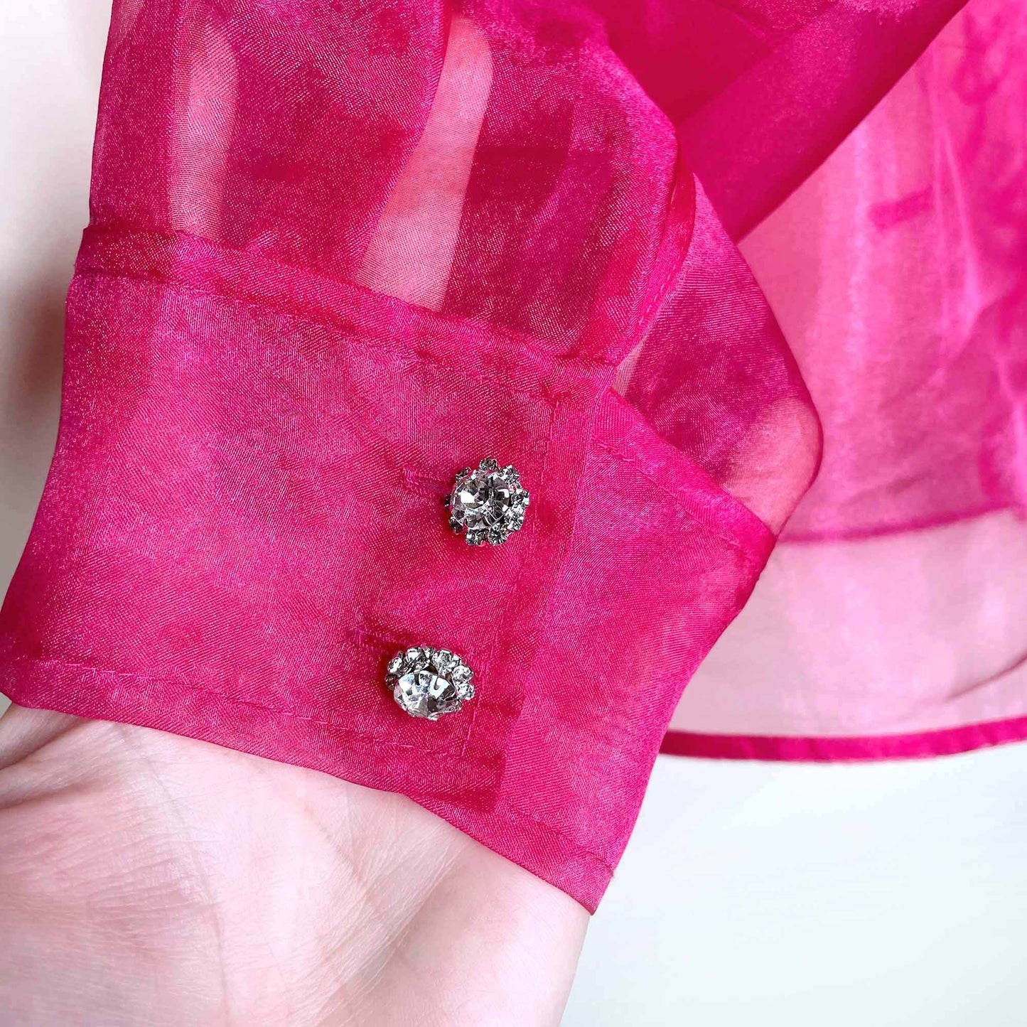 little moon celestia sheer organza tie-front blouse - size small