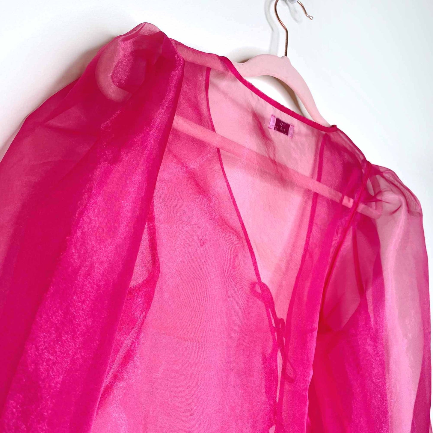 little moon celestia sheer organza tie-front blouse - size small