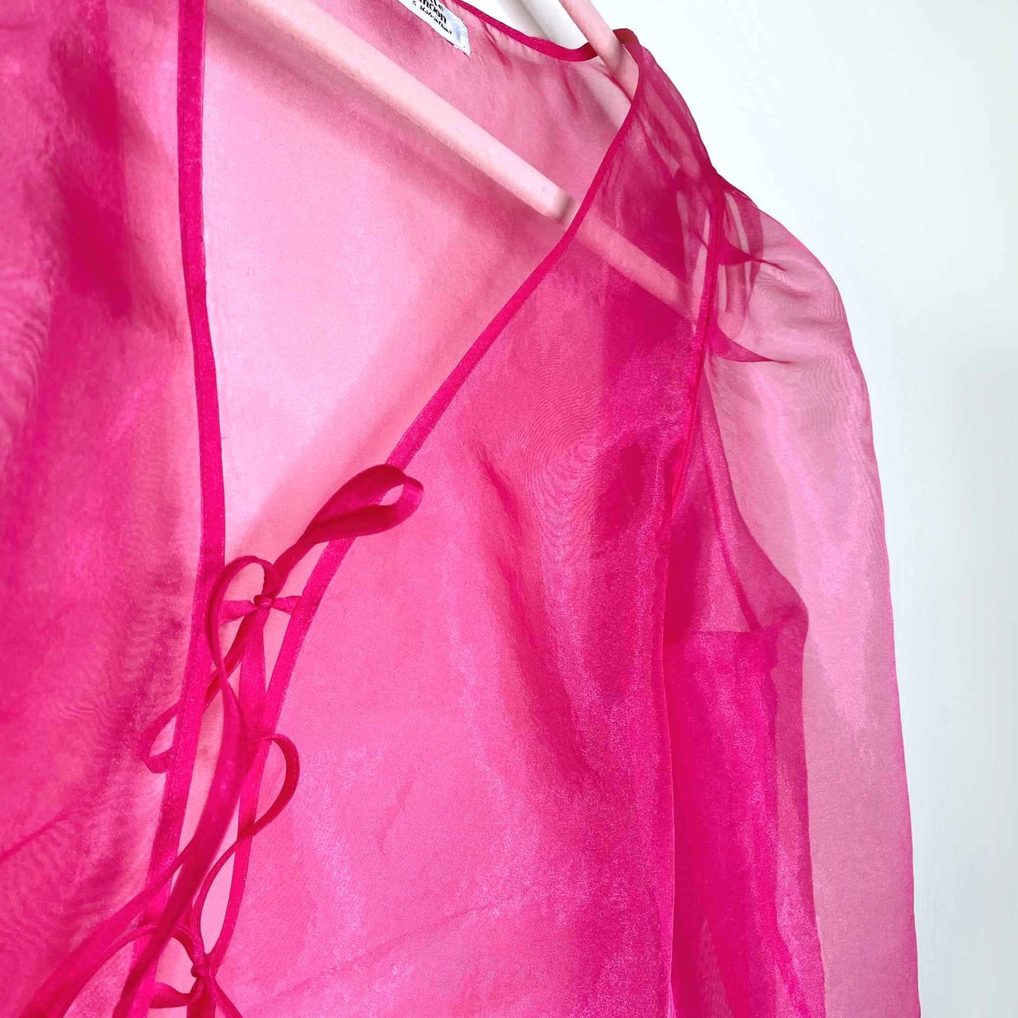 little moon celestia sheer organza tie-front blouse - size small