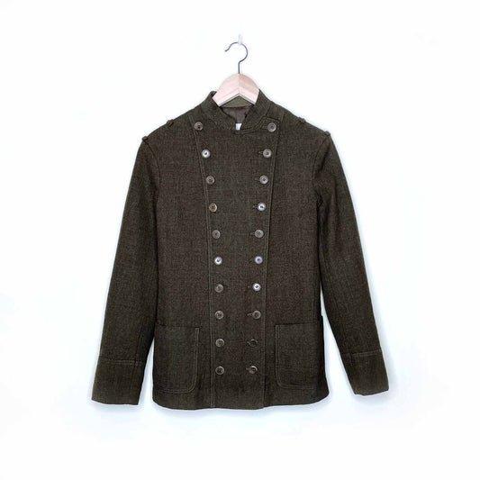 moschino wool military style utility jacket - size 8