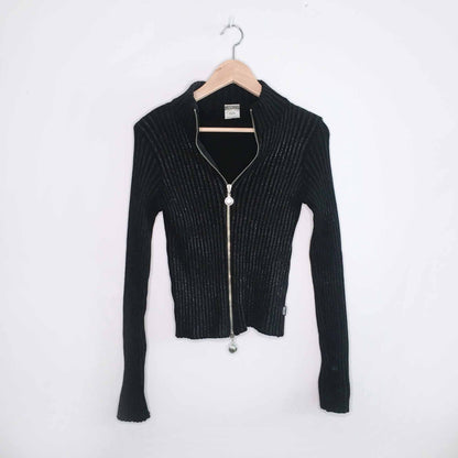 Vintage Moschino ribbed wool cardigan sweater - size Small