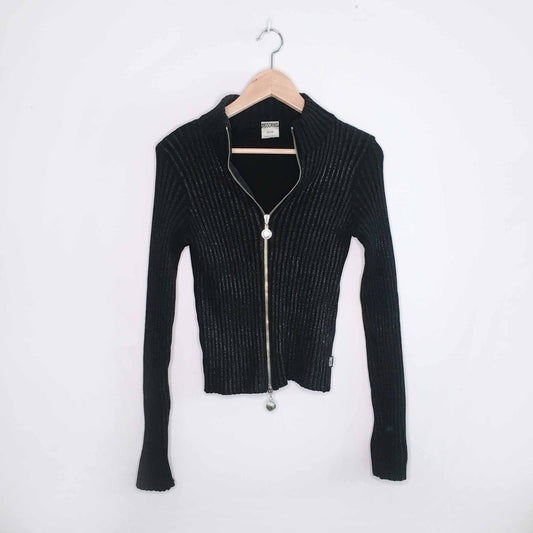 Vintage Moschino ribbed wool cardigan sweater - size Small