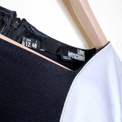 love moschino overlapping big heart shift dress - size 12