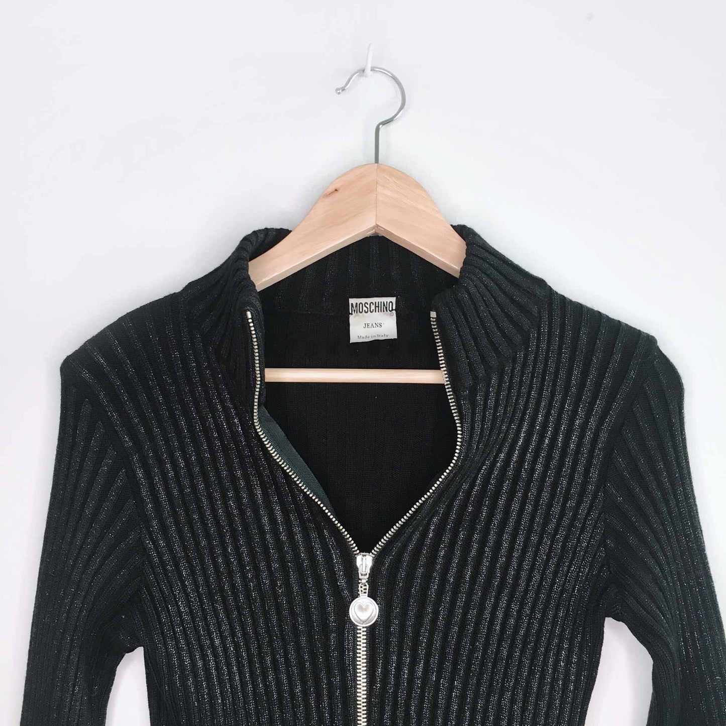 Vintage Moschino ribbed wool cardigan sweater - size Small